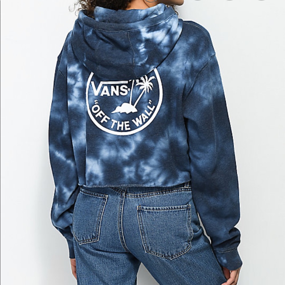 VANS tie die crop hoodie